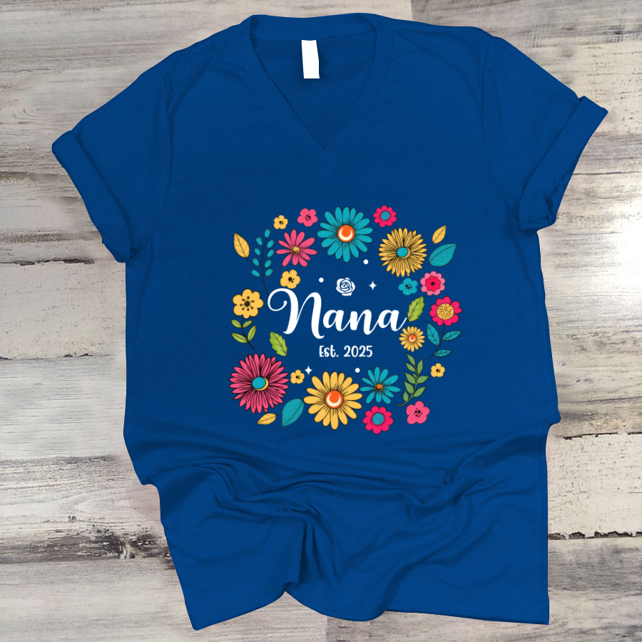 Retro Flower Nana Custom Nana And Est Year Shirt