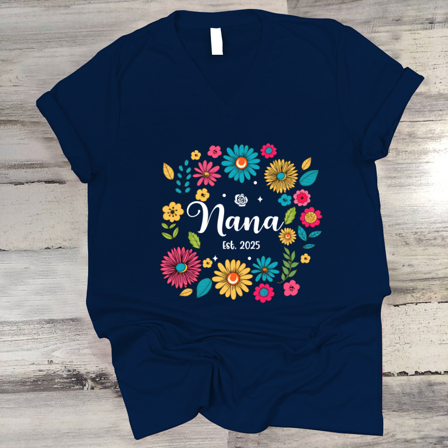 Retro Flower Nana Custom Nana And Est Year Shirt