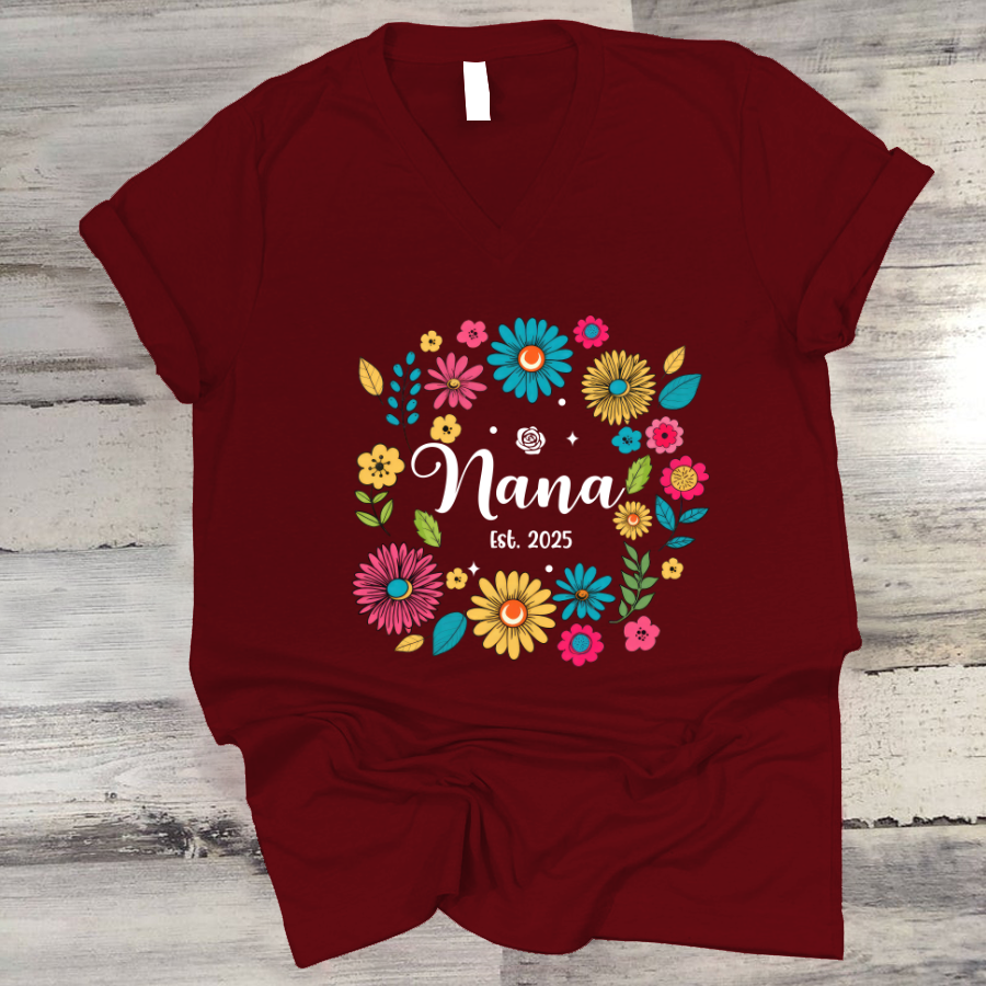 Retro Flower Nana Custom Nana And Est Year Shirt