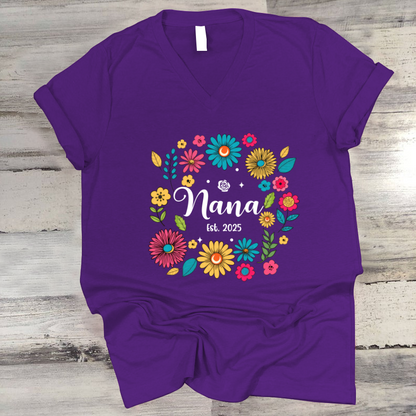Retro Flower Nana Custom Nana And Est Year Shirt