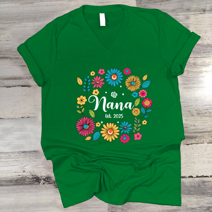 Retro Flower Nana Custom Nana And Est Year Shirt