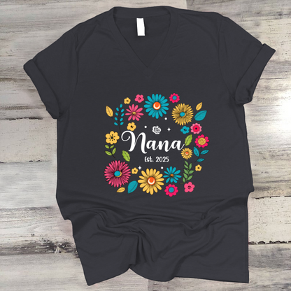 Retro Flower Nana Custom Nana And Est Year Shirt