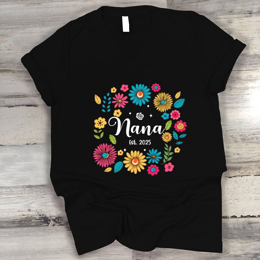 Retro Flower Nana Custom Nana And Est Year Shirt