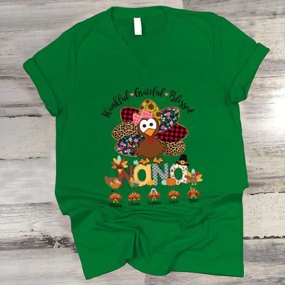 Thankful Greatful Blessed Nana Turkey 2022 V-Neck