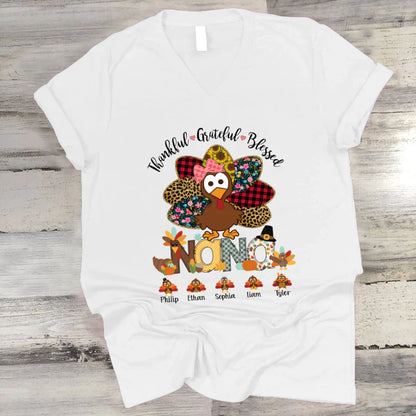 Thankful Greatful Blessed Nana Turkey 2022 V-Neck