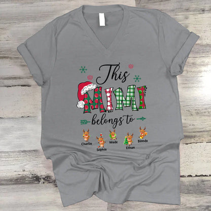 This Mimi Belongs to Christmas Reindeer V-Neck
