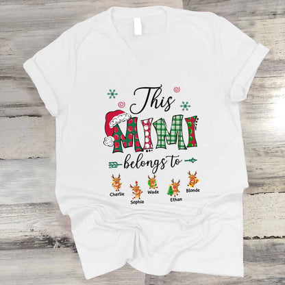 This Mimi Belongs to Christmas Reindeer V-Neck