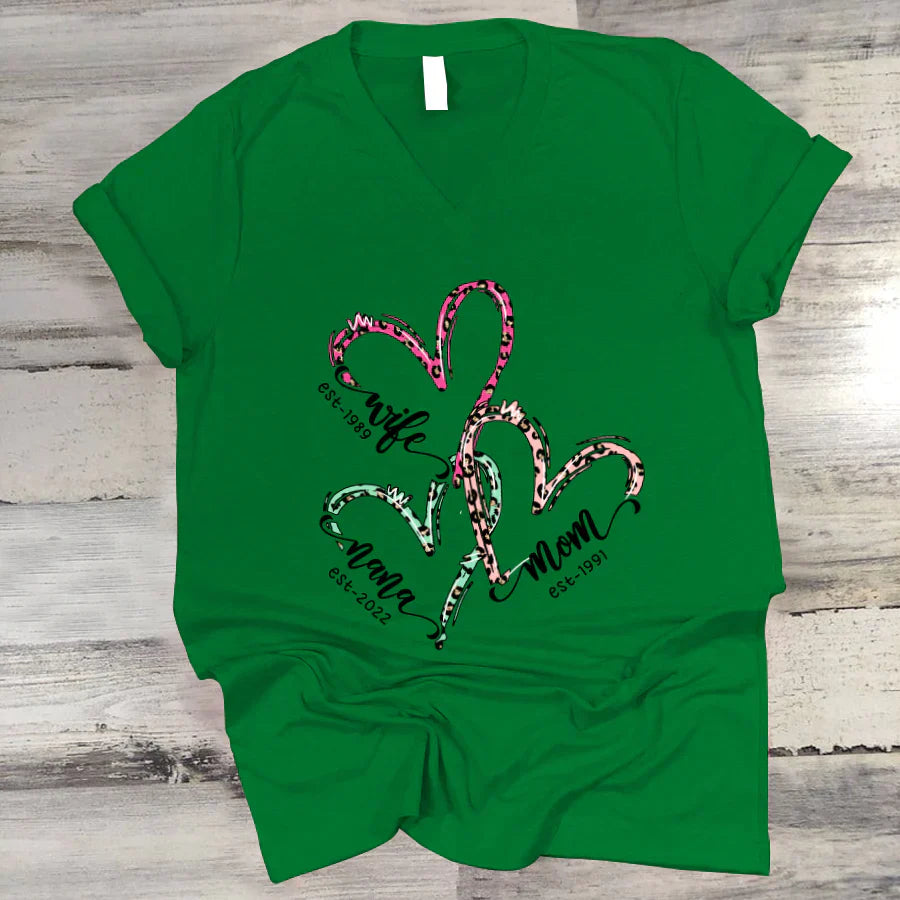 Wife Mom Grandma Heart VT2212001 V-Neck
