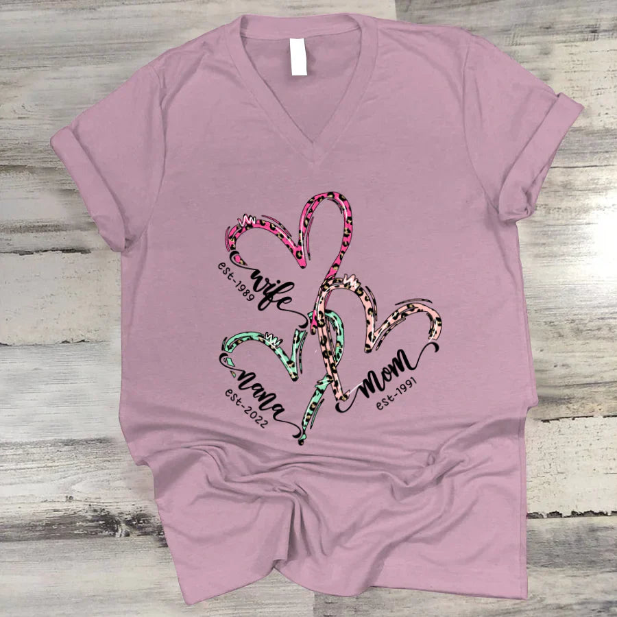 Wife Mom Grandma Heart VT2212001 V-Neck