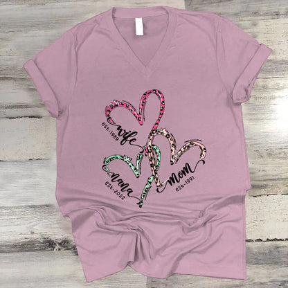 Wife Mom Grandma Heart VT2212001 V-Neck