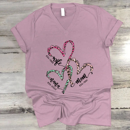 Wife Mom Grandma Heart VT2212001 V-Neck