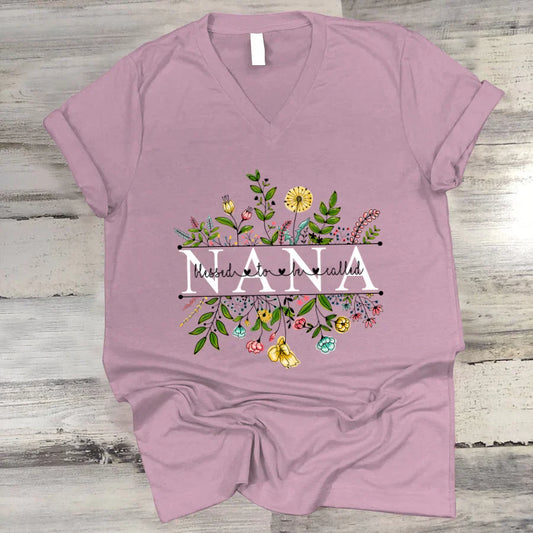 Wildflowers Blessed To Be Called Nana V-Neck