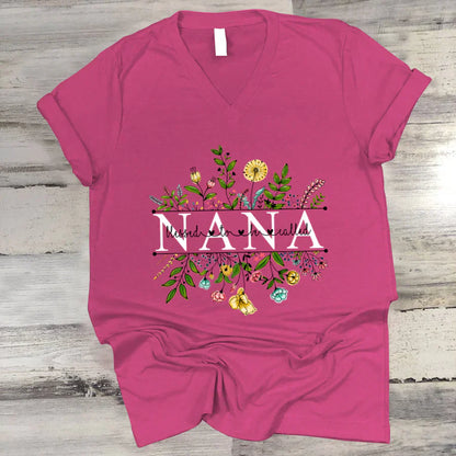 Wildflowers Blessed To Be Called Nana V-Neck