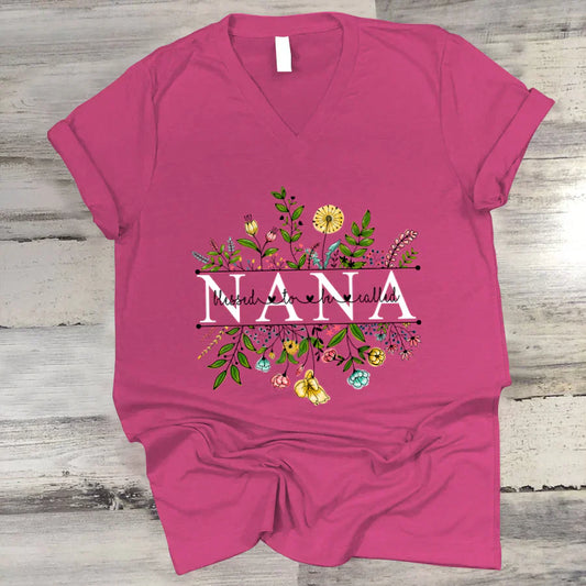 Wildflowers Blessed To Be Called Nana V-Neck