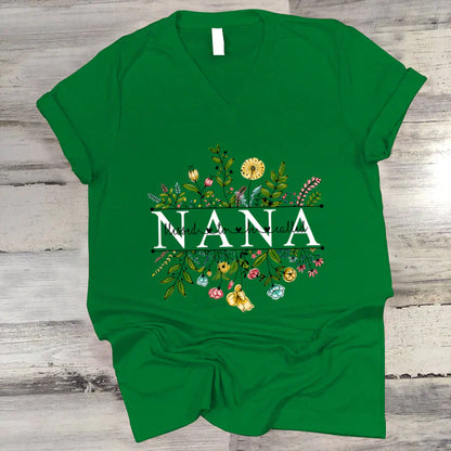 Wildflowers Blessed To Be Called Nana V-Neck