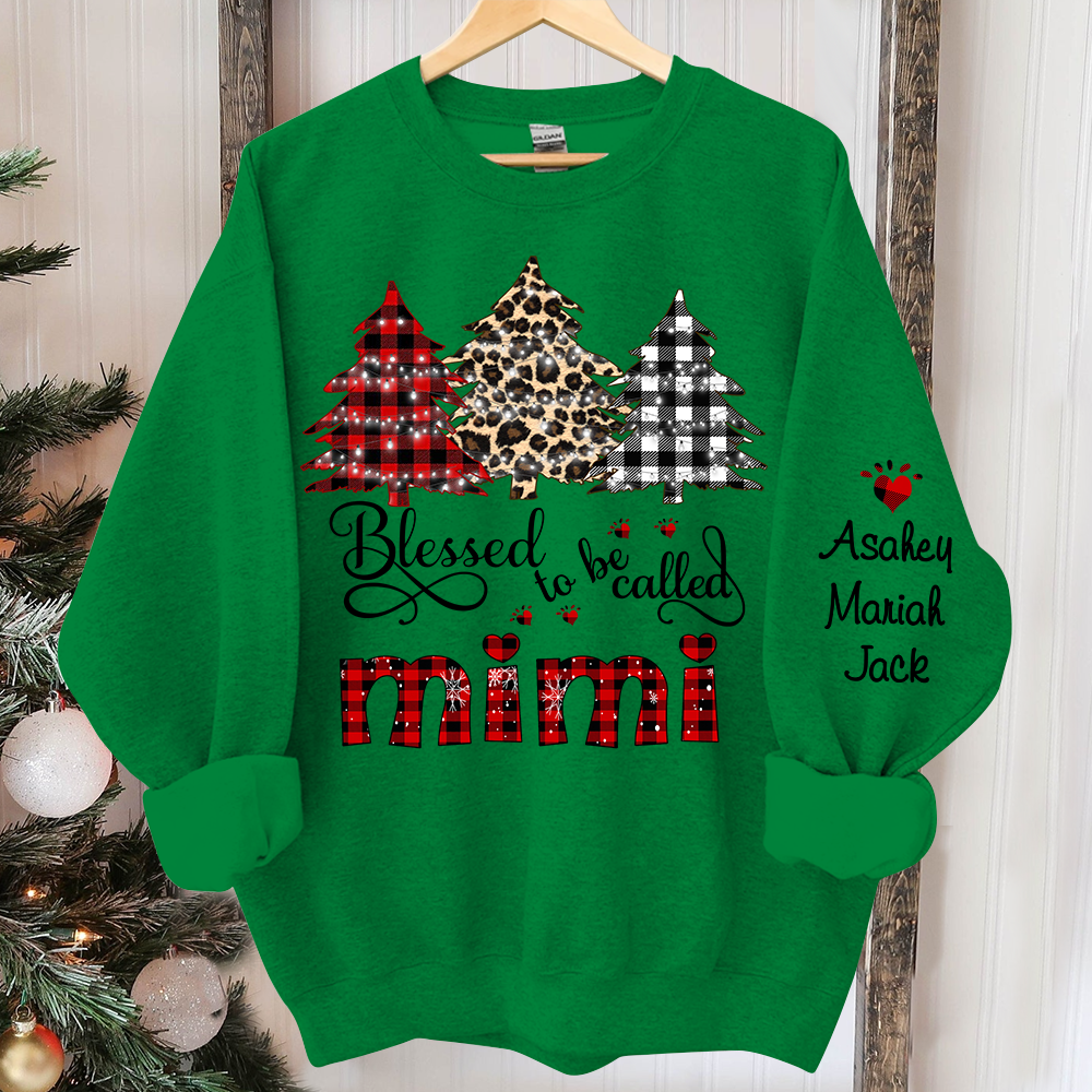 Personalized blessed to be called mimi tree xmas Sweatshirt