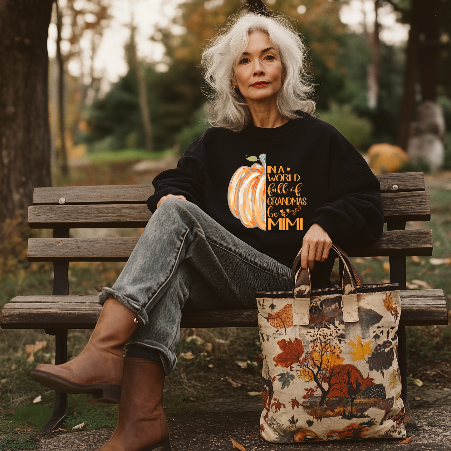 In a World Full Of Grandmas Be A Mimi Pumpkin And Grandkids Sweatshirt