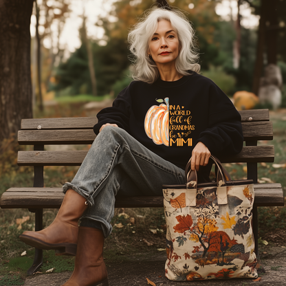 In a World Full Of Grandmas Be A Mimi Pumpkin And Grandkids Sweatshirt