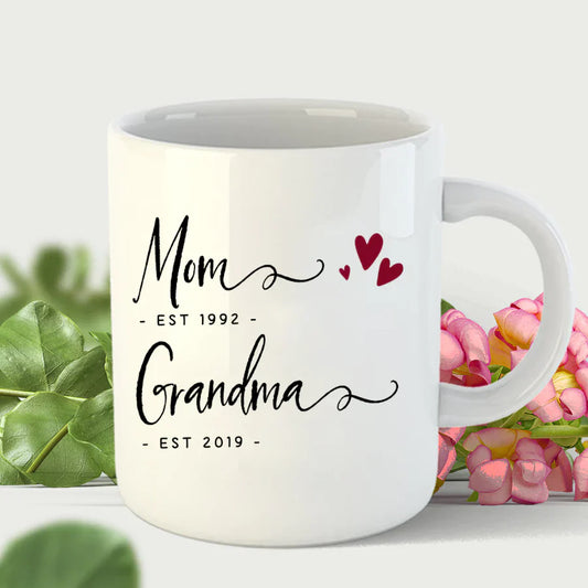 Personalized Mom EST Grandma EST Mug