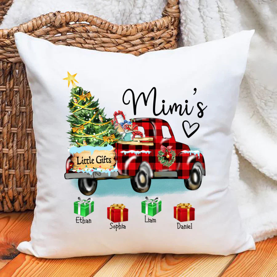 Mimi's Little Gifts With Grandkids Truck Christmas Indoor Pillow