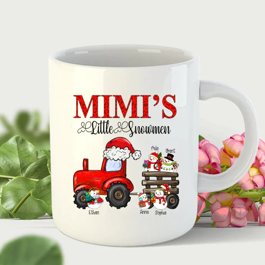 Mimi's Little Snowmen Trator Christmas Mug