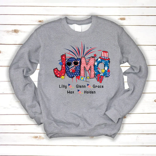 Patriotic Doodle 4th Of Jama Babi And Grandkid CTH01 Sweatshirt