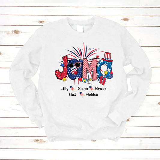 Patriotic Doodle 4th Of Jama Babi And Grandkid CTH01 Sweatshirt