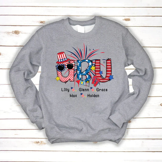 Patriotic Doodle 4th Of July Abu And Grandkid CTH01 Sweatshirt