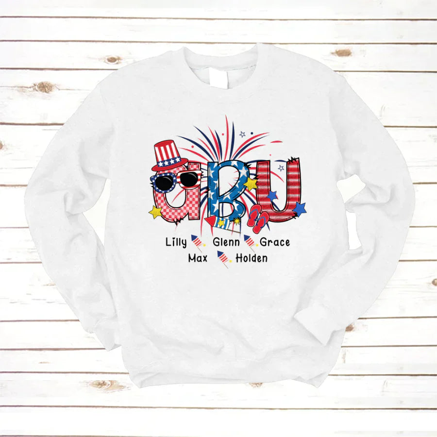 Patriotic Doodle 4th Of July Abu And Grandkid CTH01 Sweatshirt
