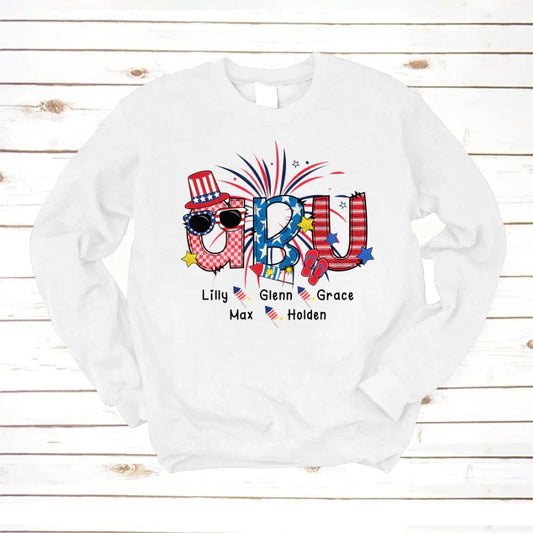 Patriotic Doodle 4th Of July Abu And Grandkid CTH01 Sweatshirt