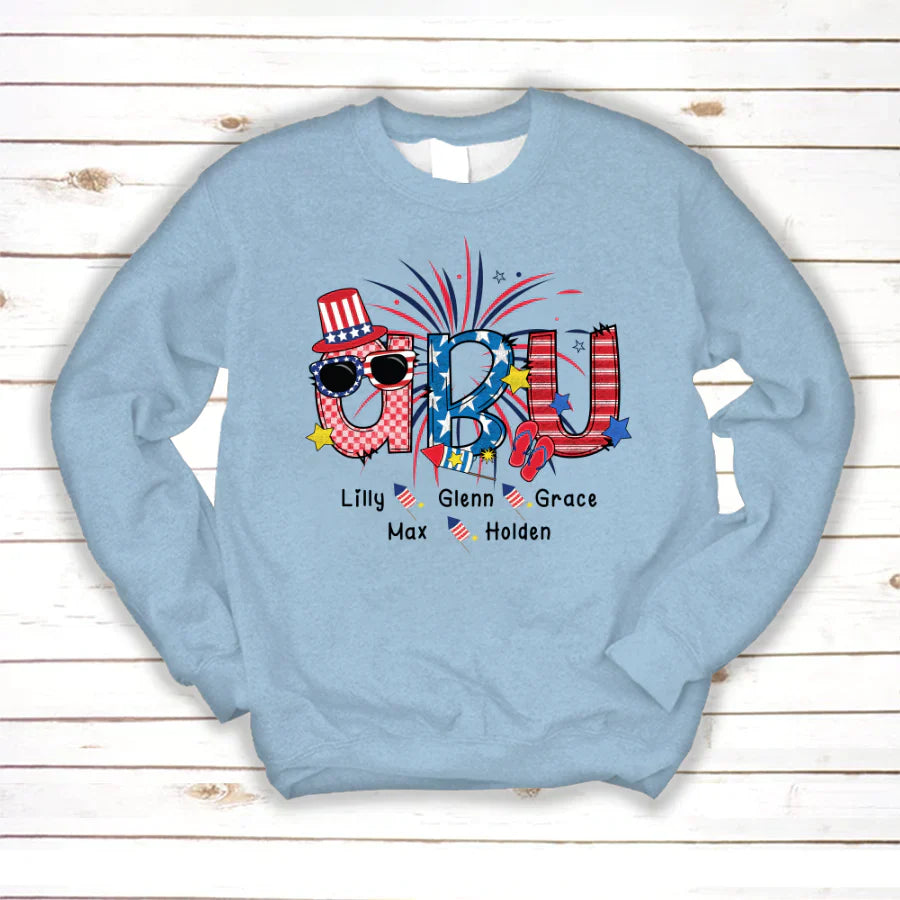 Patriotic Doodle 4th Of July Abu And Grandkid CTH01 Sweatshirt