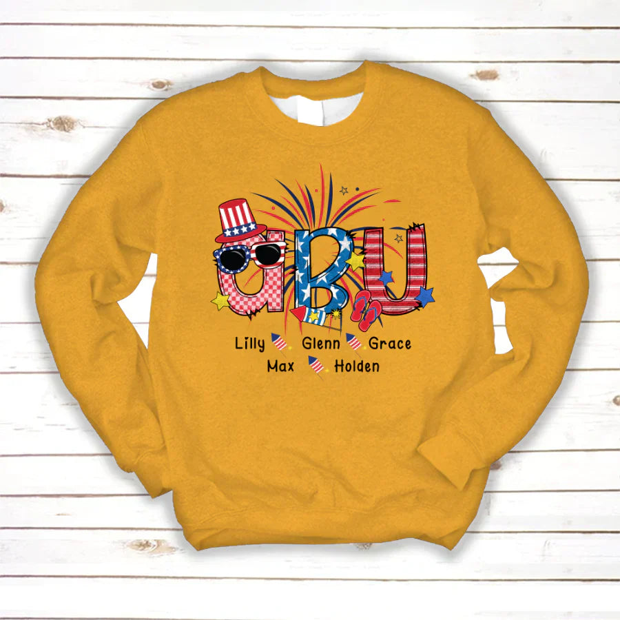 Patriotic Doodle 4th Of July Abu And Grandkid CTH01 Sweatshirt