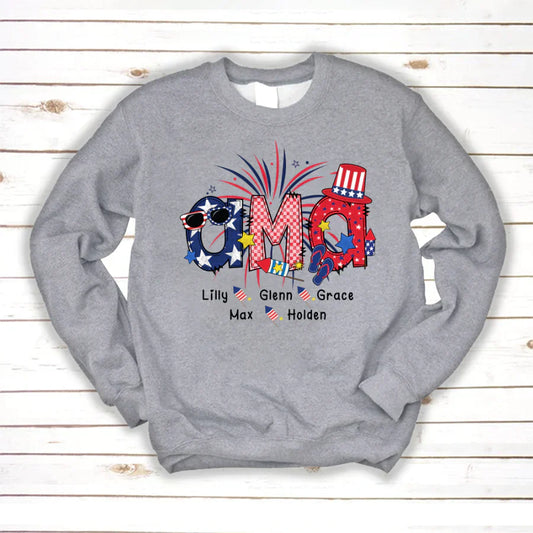 Patriotic Doodle 4th Of July Ama And Grandkid CTH01 Sweatshirt