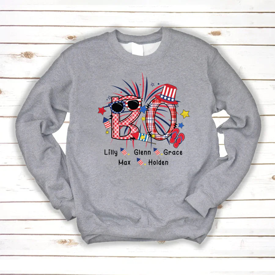 Patriotic Doodle 4th Of July BO And Grandkid CTH01 Sweatshirt