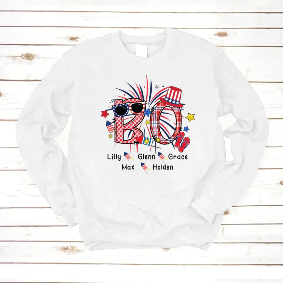 Patriotic Doodle 4th Of July BO And Grandkid CTH01 Sweatshirt