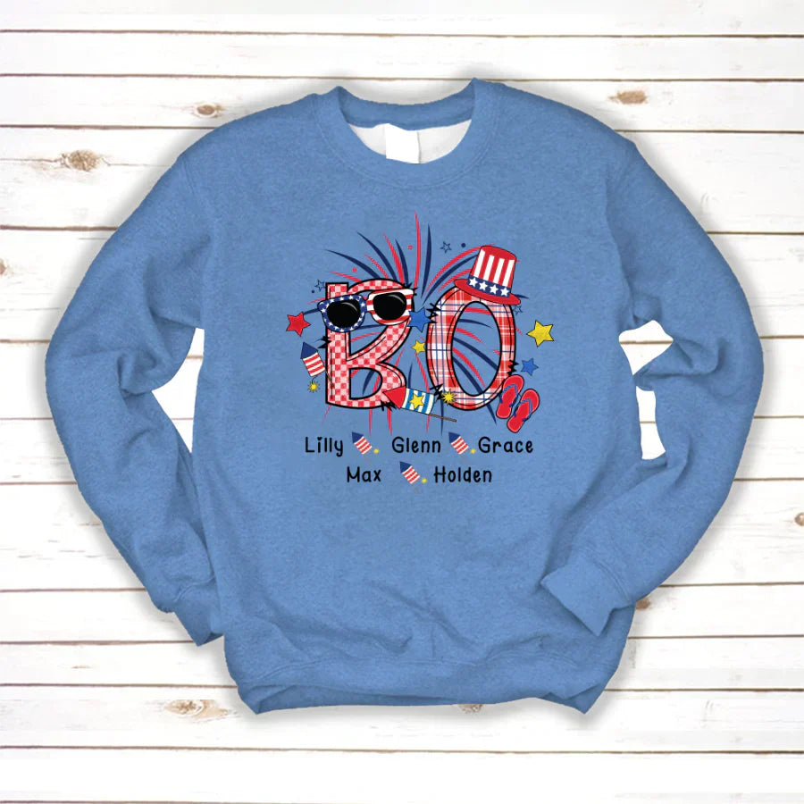 Patriotic Doodle 4th Of July BO And Grandkid CTH01 Sweatshirt