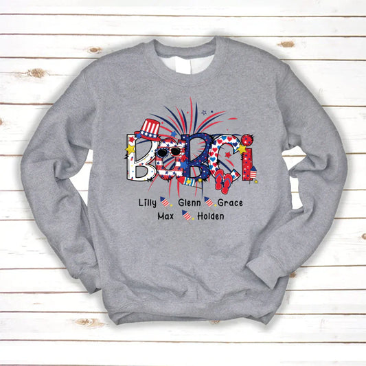Patriotic Doodle 4th Of July Babci And Grandkid CTH01 Sweatshirt