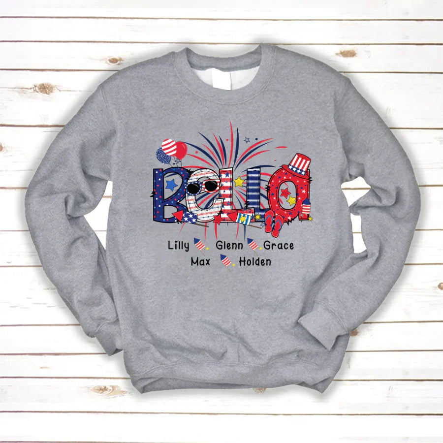 Patriotic Doodle 4th Of July Bella And Grandkid CTH01 Sweatshirt