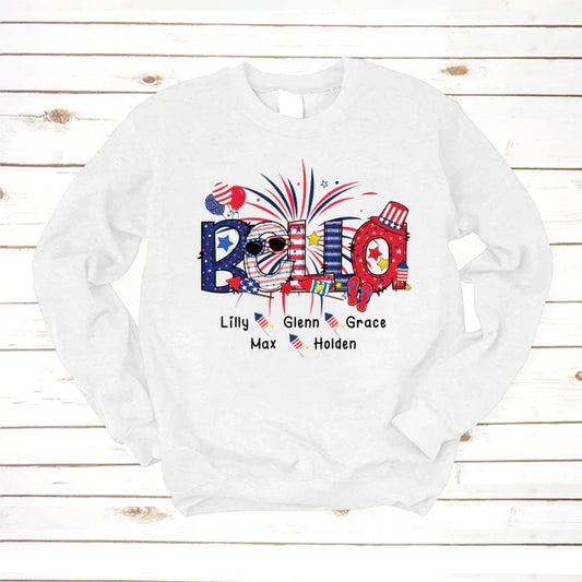 Patriotic Doodle 4th Of July Bella And Grandkid CTH01 Sweatshirt