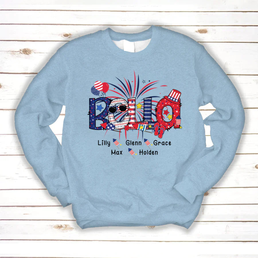 Patriotic Doodle 4th Of July Bella And Grandkid CTH01 Sweatshirt