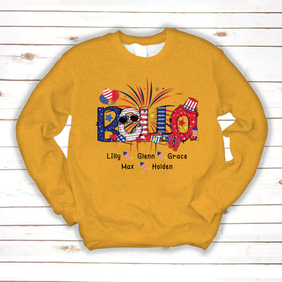 Patriotic Doodle 4th Of July Bella And Grandkid CTH01 Sweatshirt