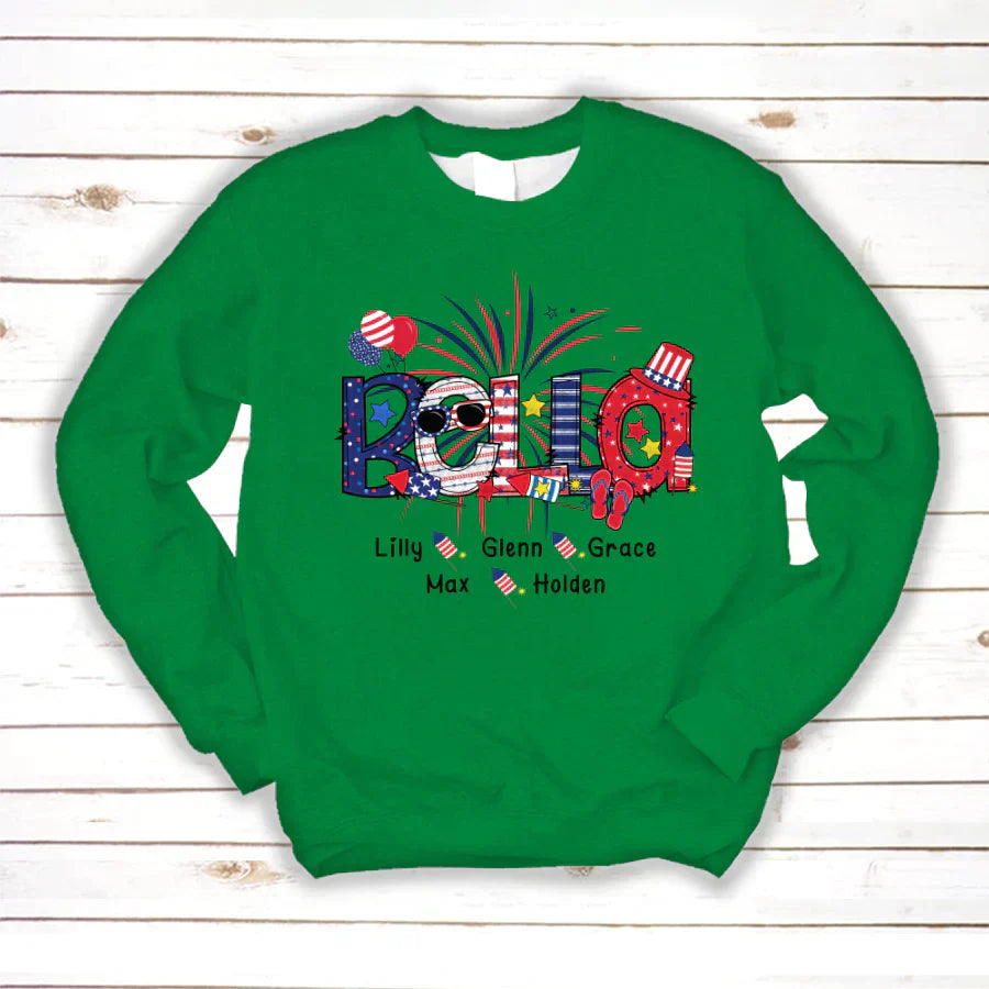 Patriotic Doodle 4th Of July Bella And Grandkid CTH01 Sweatshirt