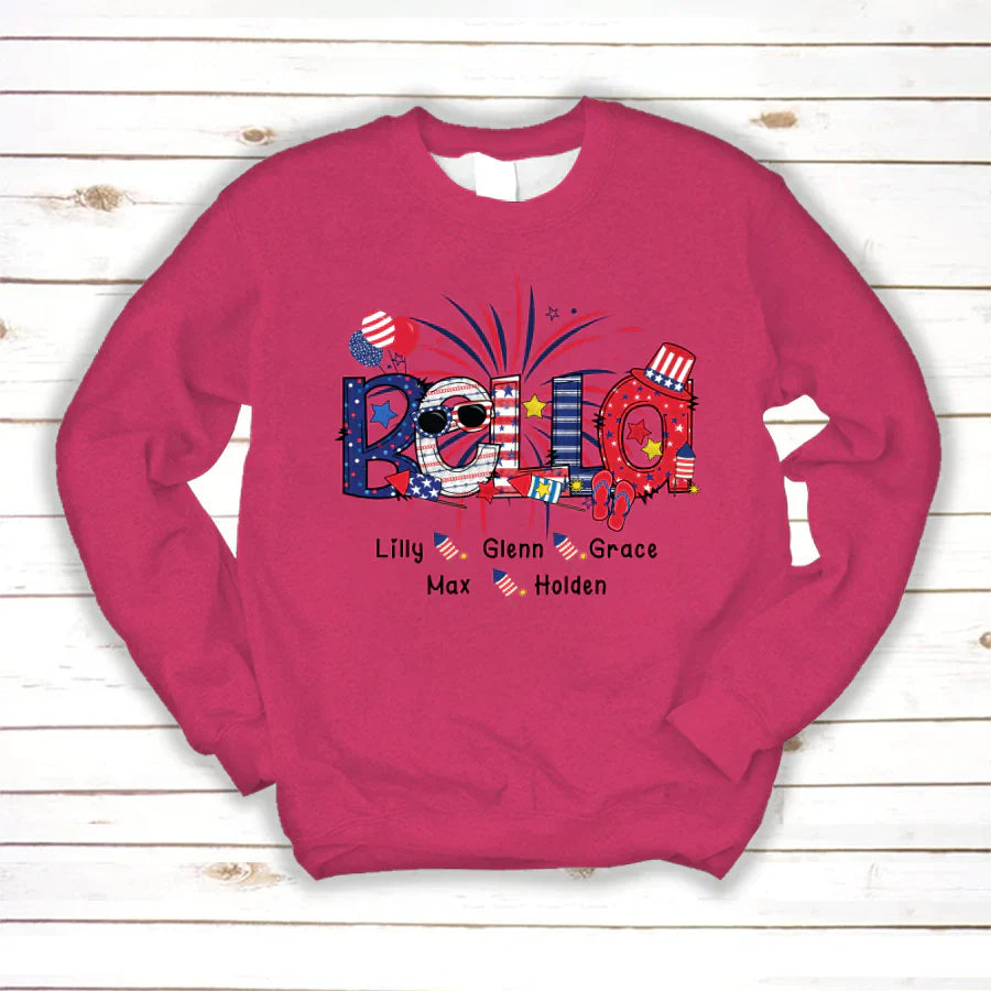 Patriotic Doodle 4th Of July Bella And Grandkid CTH01 Sweatshirt