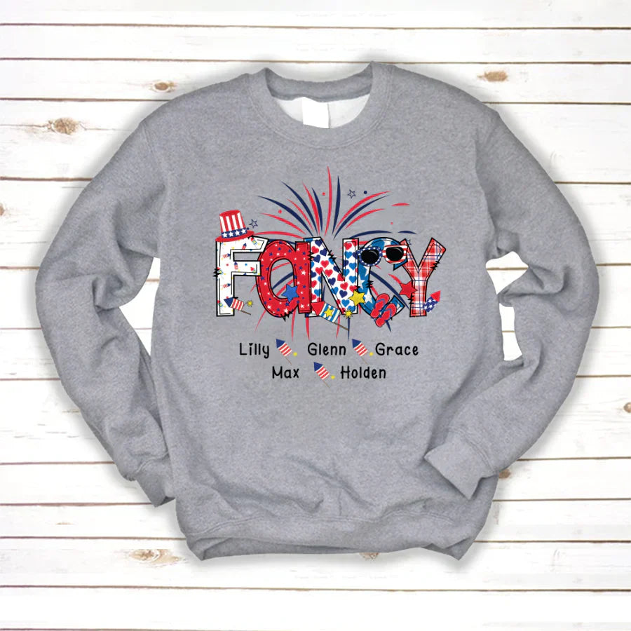 Patriotic Doodle 4th Of July Fancy And Grandkid CTH01 Sweatshirt