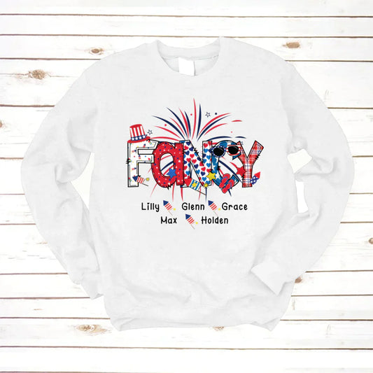 Patriotic Doodle 4th Of July Fancy And Grandkid CTH01 Sweatshirt