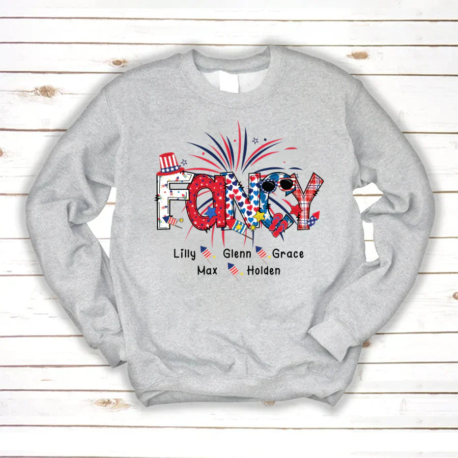 Patriotic Doodle 4th Of July Fancy And Grandkid CTH01 Sweatshirt