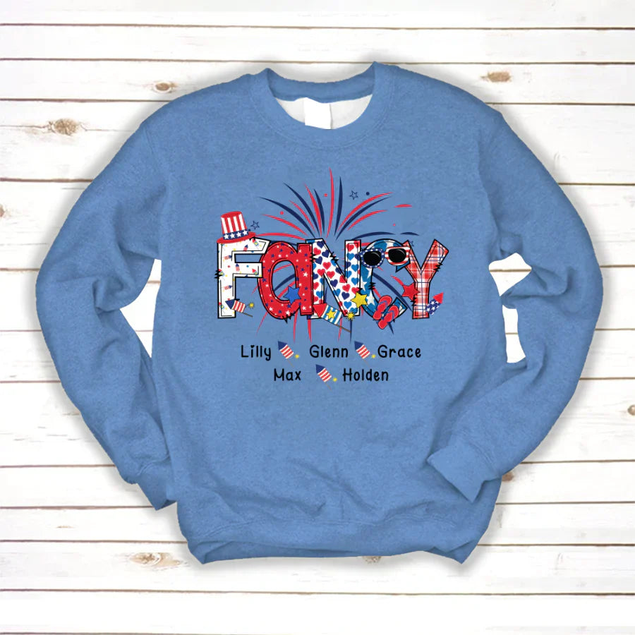 Patriotic Doodle 4th Of July Fancy And Grandkid CTH01 Sweatshirt