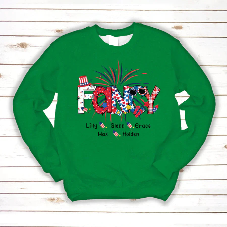 Patriotic Doodle 4th Of July Fancy And Grandkid CTH01 Sweatshirt