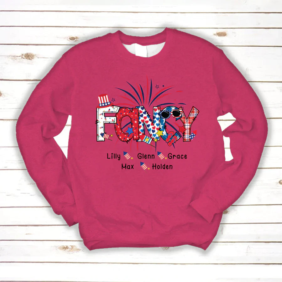 Patriotic Doodle 4th Of July Fancy And Grandkid CTH01 Sweatshirt