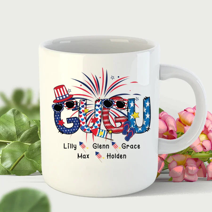 Patriotic Doodle 4th Of July Gugu And Grandkid CTH01 Mug